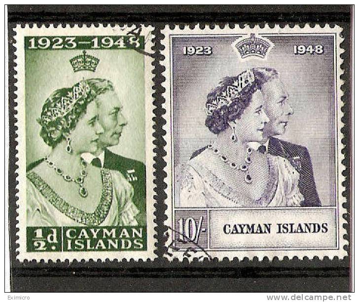 CAYMAN ISLANDS 1948 SILVER WEDDING SET FINE USED Cat £28 - Cayman Islands