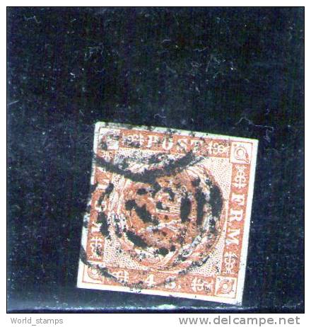 DANIMARCA 1854-63 STEMMA USATO - Used Stamps