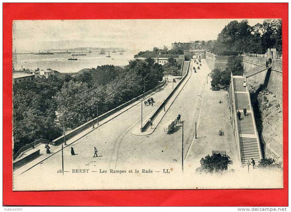 BREST 1932 LES RAMPES ET LA RADE  CARTE EN BON ETAT - Brest