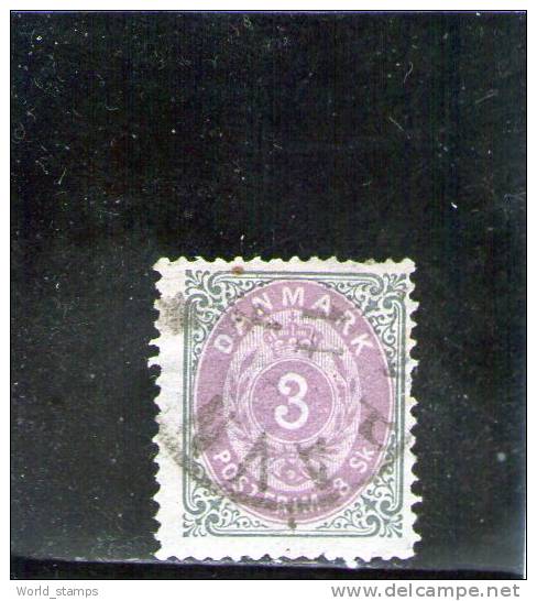 DANIMARCA 1870-1 CIFRA USATO - Used Stamps