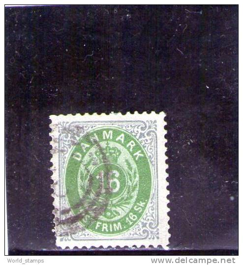 DANIMARCA 1870-1 CIFRA USATO - Oblitérés