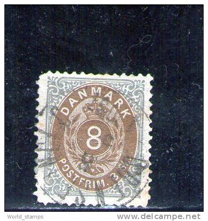 DANIMARCA 1870-1 CIFRA USATO - Used Stamps