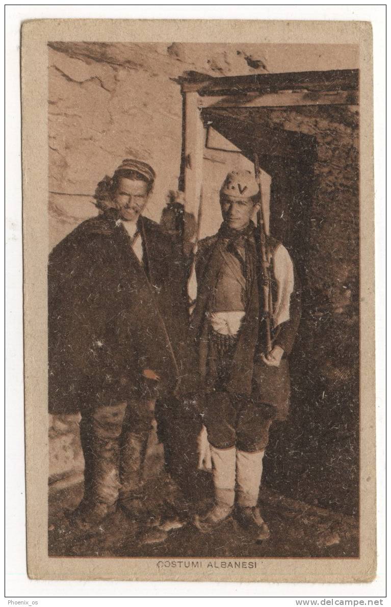 ALBANIA - COSTUMI ALBANESI, Folk Male Costume, Old Postcard - Albania