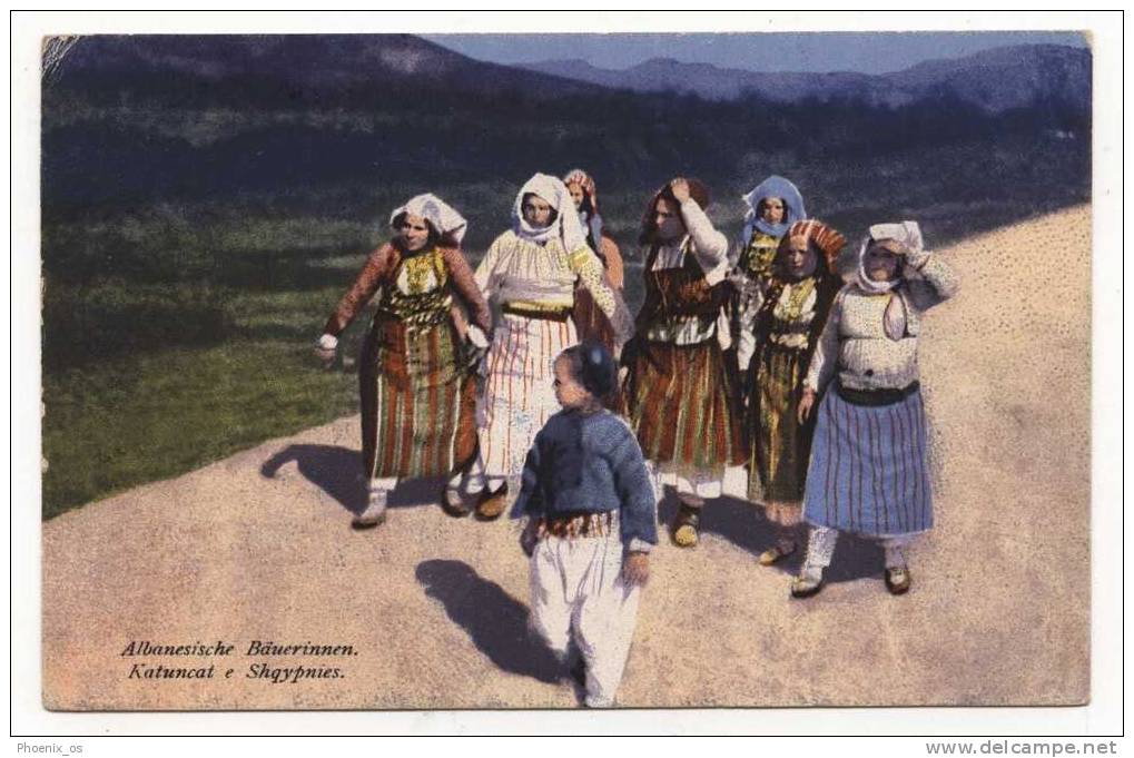 ALBANIA - Village Folk Costume, Old Postcard - Albania