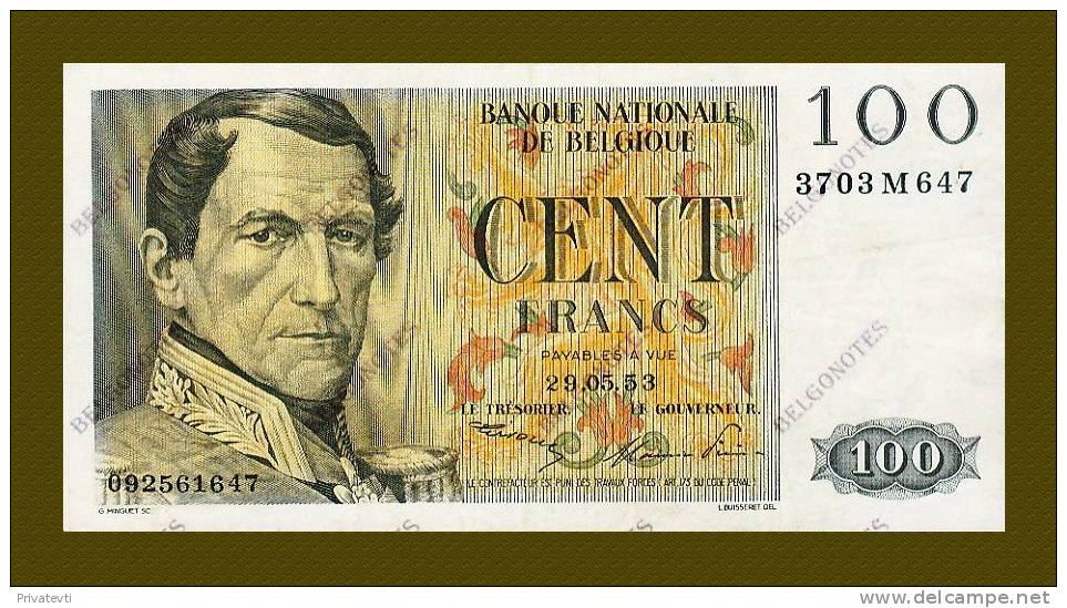 *Belgie - Belgique * 100 Francs Type Eeuwfeest *29-05-1953*Lot 1647 - Andere & Zonder Classificatie