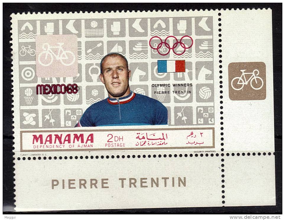 MANAMA  N°    **  SURCHARGE  Winners  Velo Cyclisme  JO 1968 - Cycling