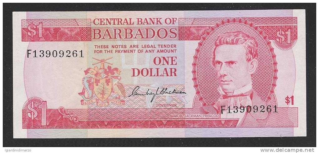 BARBADOS - BANCONOTA DA $ 1  - NON CIRCOLATA (FDC-UNC) - OTTIME CONDIZIONI. - Barbados