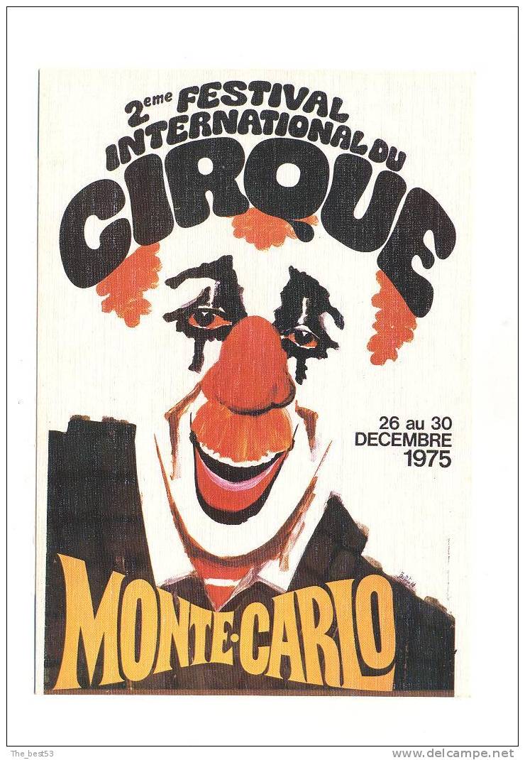 Monaco   - 2 èm Festival Du Cirque Monté Carlo  Du 26 Au 30 Décembre 1975  ( Thème Cirque Clown) - Sonstige & Ohne Zuordnung