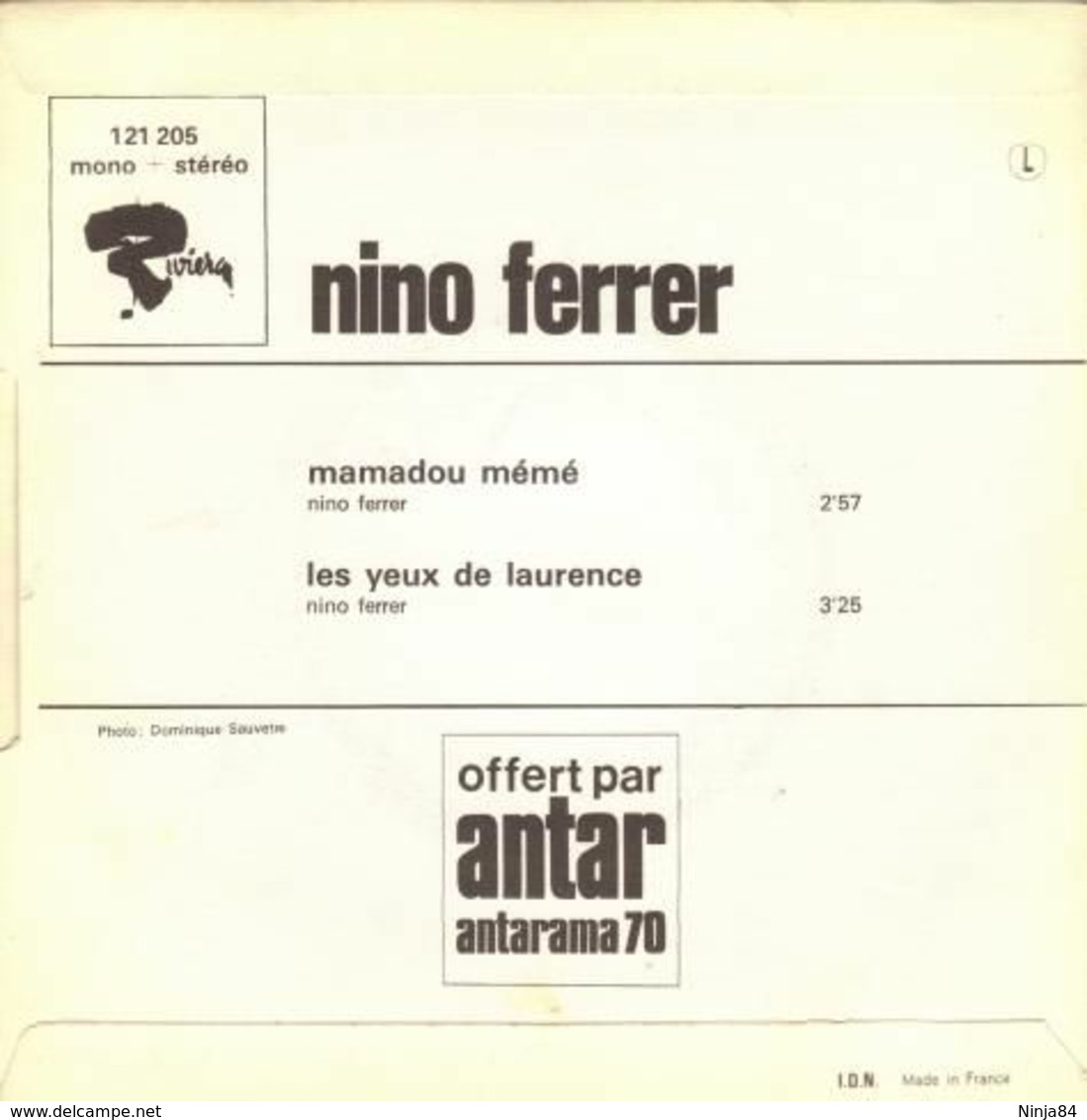 SP 45 RPM (7")  Nino Ferrer  "  Mamadou Mémé  "  Promo - Collectors