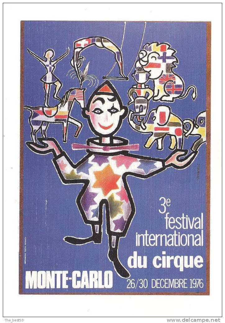 Monaco   - 3 èm Festival Du Cirque Monté Carlo  Du 26 Au 30 Décembre 1976  ( Thème Cirque Clown) - Other & Unclassified