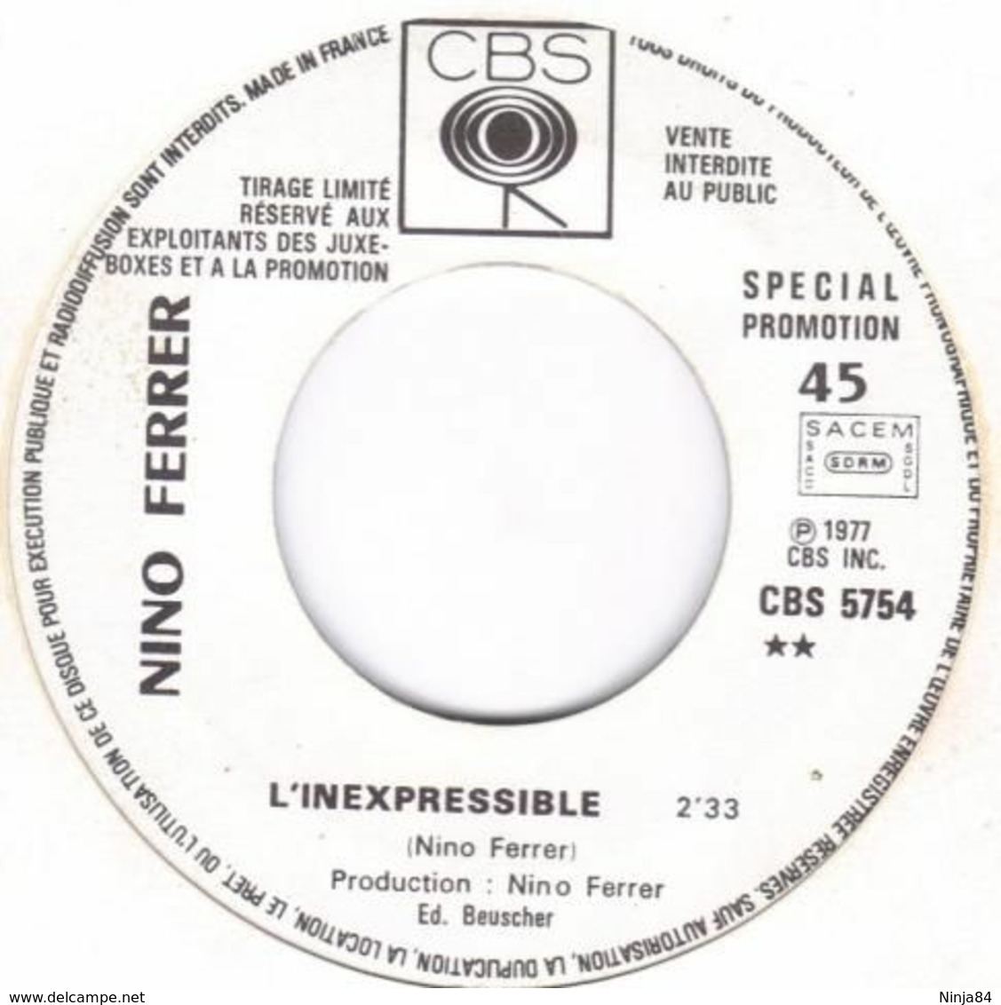 SP 45 RPM (7")  Nino Ferrer  "  Joseph Joseph  "  Promo - Ediciones De Colección