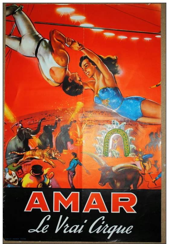 AFFICHE DE CIRQUE AMAR - Affiches