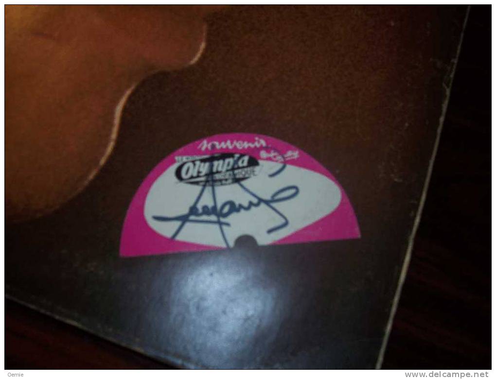 ADAMO  OLYMPIA  1969   °  AUTOGRAPHE  SUR VINYLE  33  TOURS - Autographes