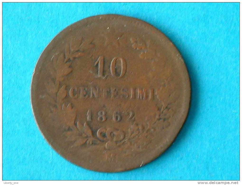 1862 M - 10 CENTESIMI / KM 11.1 ( For Grade, Please See Photo ) ! - 1861-1878 : Victor Emmanuel II