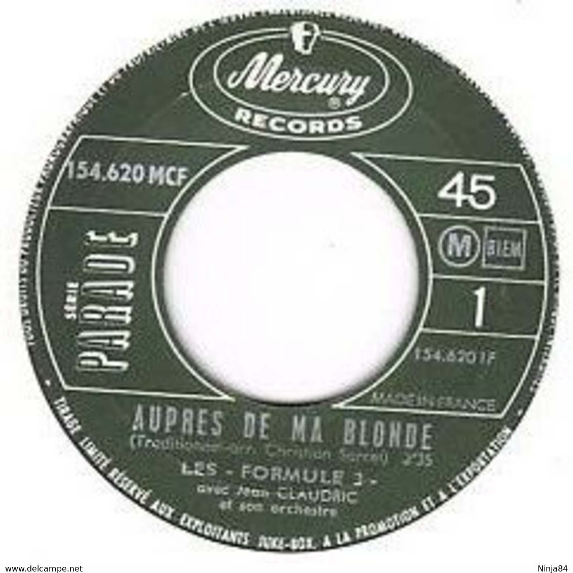 SP 45 RPM (7")  Les Formule 3  "  Auprès De Ma Blonde  " - Other - French Music