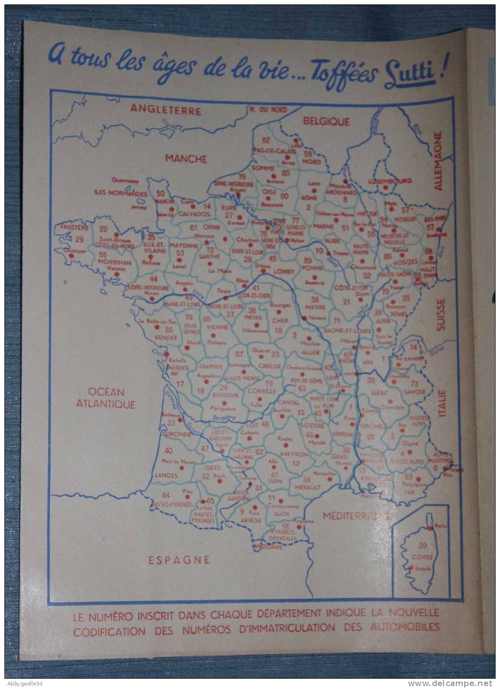 BONBONS LUTTI, Cartes De France Avec Nouvelle Codification D’Immatriculation Des AUTOMOBILES, Voitures - Book Covers