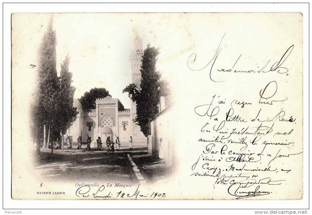 Tunisie - Orléansville - La Mosquée - 1902 - Dos écrit Et Timbré - Tunisie