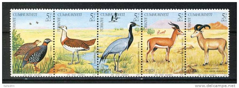 Turkey/Turquie/Türkei 1979, Nature - Wild Life - Animals **, MNH - Neufs