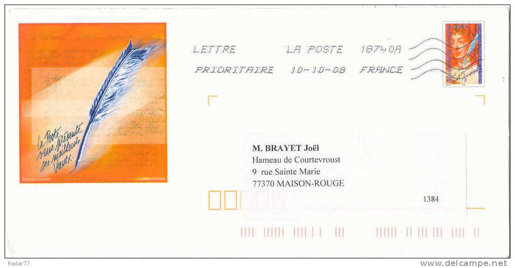PAP De Service Mme De Sévigné Réservé Aux Postiers Pour L'envoi Des Voeux 1997 - Agrément N°889 Lot 436/001 Au Verso - Prêts-à-poster:Stamped On Demand & Semi-official Overprinting (1995-...)