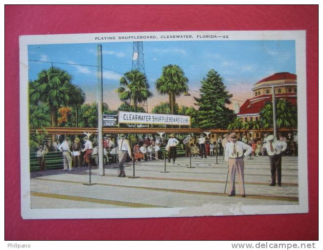 Clearwater  Fl--   Playing Shuffleboard     Vintage Wb--====(ref131) - Clearwater