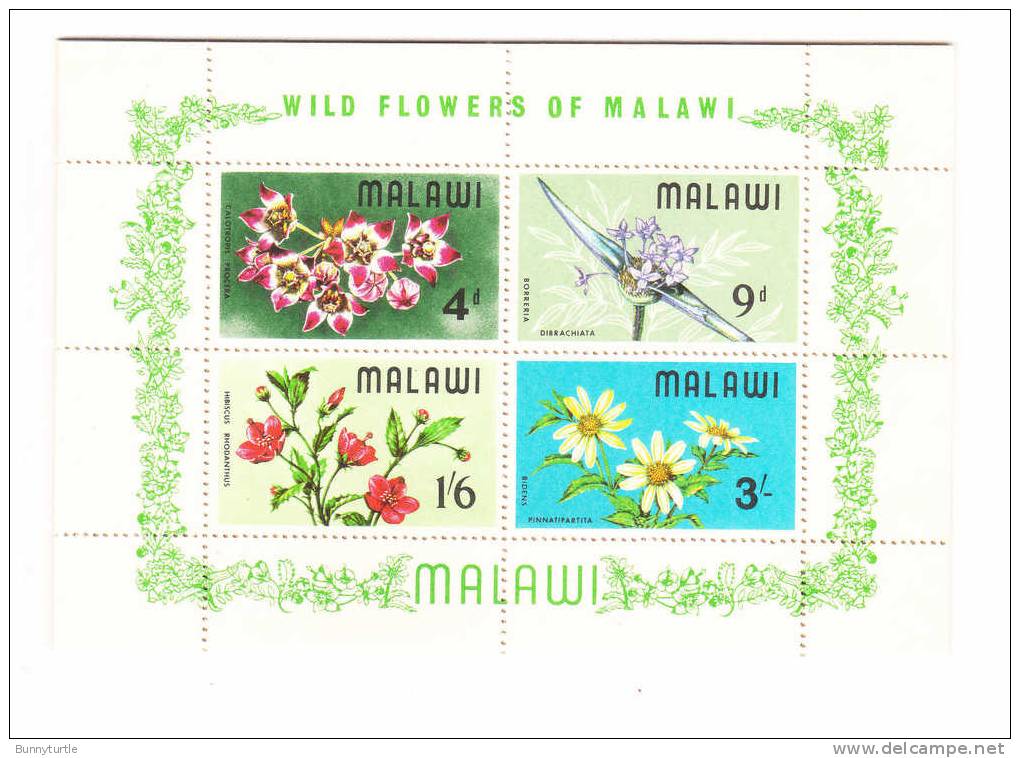 Malawi 1968 Wild Flowers S/S MNH - Malawi (1964-...)