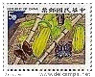 1996 Kid Drawing Stamp #3087q Loofah Butterfly Vegetable Farm - Gemüse