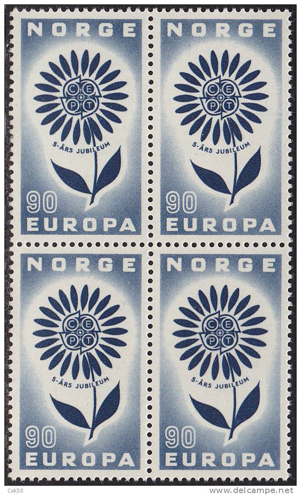 NORWAY 1964 «Europa CEPT» Mi# 521 - NK# 557, MNH Block Of 4 - Neufs