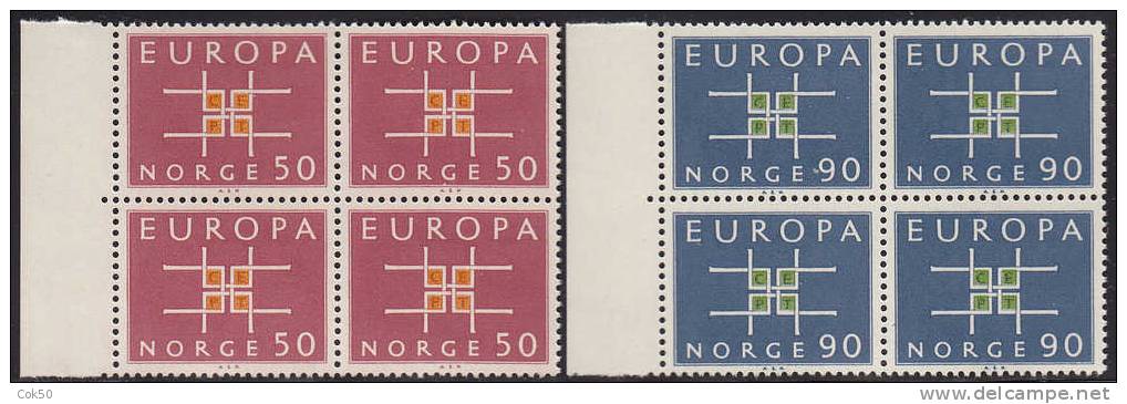 NORWAY 1963 «Europa CEPT» Mi# 498-99 - NK# 540-41, MNH Blocks Of 4 - Ongebruikt