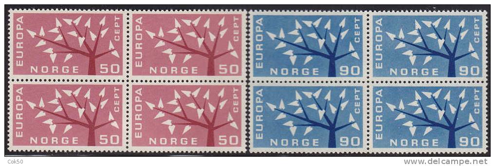 NORWAY 1962 «Europa CEPT» Mi# 476-77 - NK# 511-12, MNH Blocks Of 4 - Ungebraucht
