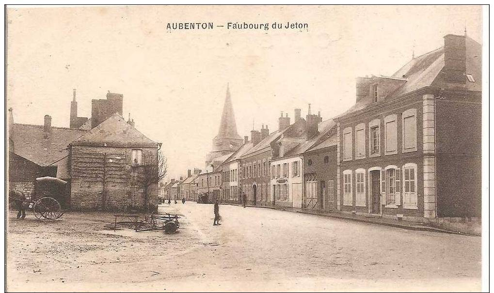 CPA  AUBENTON  FAUBOURG DU JETON  BON ETAT - Autres & Non Classés