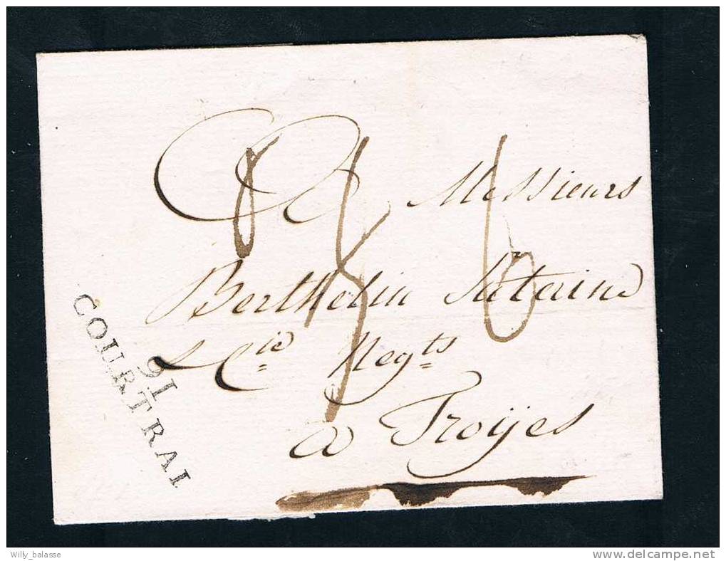 Belgique Précurseur 1802 Lettre Avec Marque "91/COURTRAI" - 1794-1814 (Periodo Frances)
