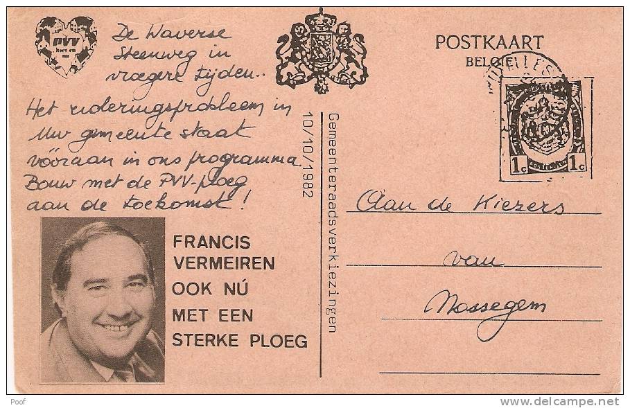 Nossegem :  Waversesteenweg ----Verkiezingskaart( Francis Vermeiren---PVV)---zie Scans - Zaventem
