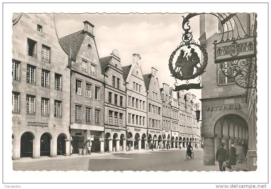 C837 Munster - Prinzipalmarkt - Old Mini Card / Viaggiata 1958 - Muenster