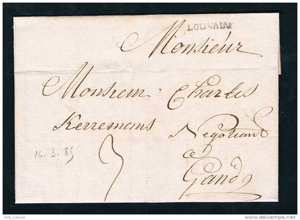 Belgique Précurseur 1785 Lettre Avec Marque "LOUVAIN" - 1714-1794 (Pays-Bas Autrichiens)