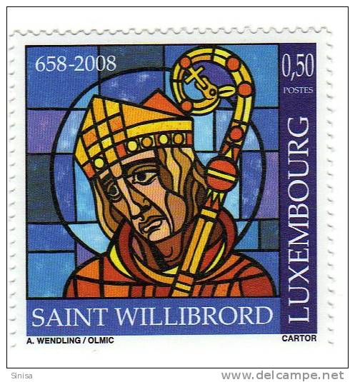 Luxembourg / Religion / Mural / Stainglass / Saint Willibrord - Unused Stamps