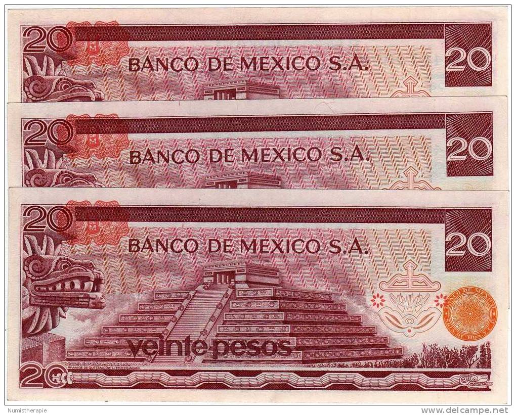 Mexique : 20 Pesos 8 JUL 1977 : UNC - Mexico