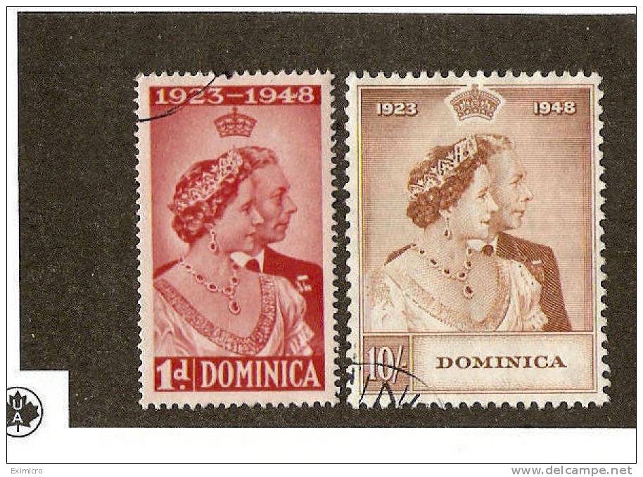 DOMINICA 1948 SILVER WEDDING SET FINE USED Cat £28 - Dominica (1978-...)