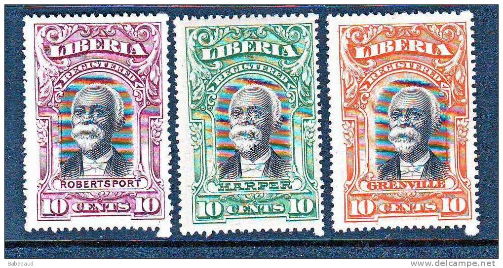 LIBERIA, REGISTERED 10 CENTS, ROBERTSPORT, HARPER, GRENVILLE, MH * - Liberia