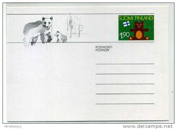 OURS ENTIER POSTAL SUISSE STATIONERY PRE STAMPED JOUET - Bears