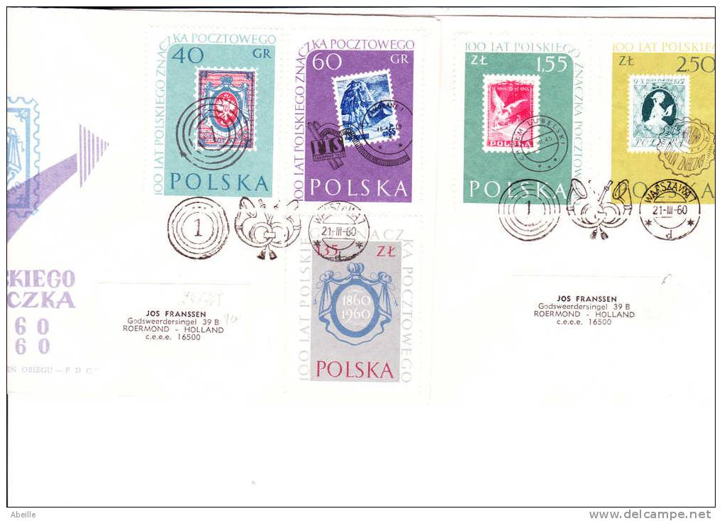 22/765  2 FDC   POLOGNE - Timbres Sur Timbres