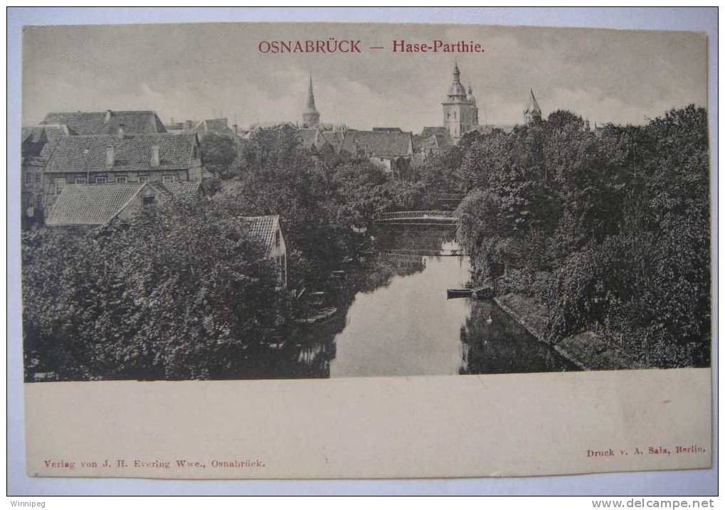 Osnabruck.Hase Parthie.Leucht Post Karte - Osnabrück