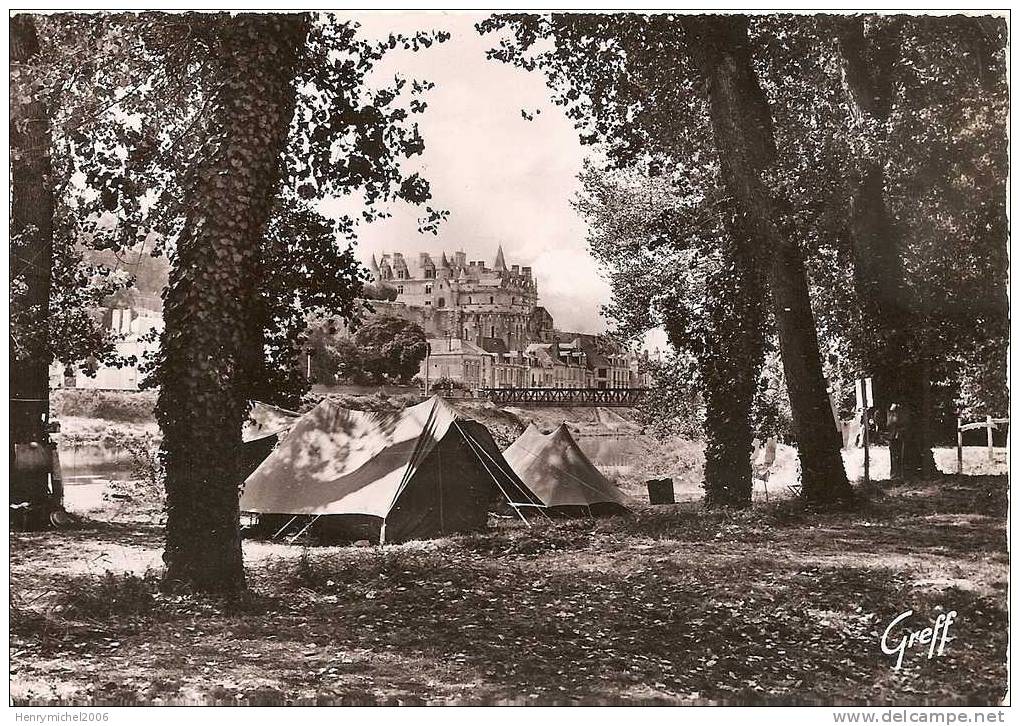 Indre Et Loire - Amboise , Le Camping Au Bord De La Loire Et Vue Vers Le Chateau , Ed Photo Greff - Amboise