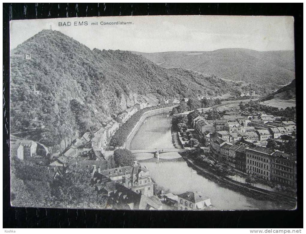 BAD EMS - Mit Concordiaturm - Brücke - 1909 -   - Lot 2.6 - Bad Ems