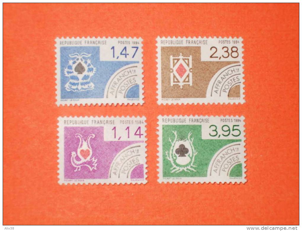 FRANCE 1984-Série N°182/85 Cartes à Jouer 4 Valeurs.Neufs Sans Trace De Charnière Avec Gomme D´origine.  Superbe - 1964-1988