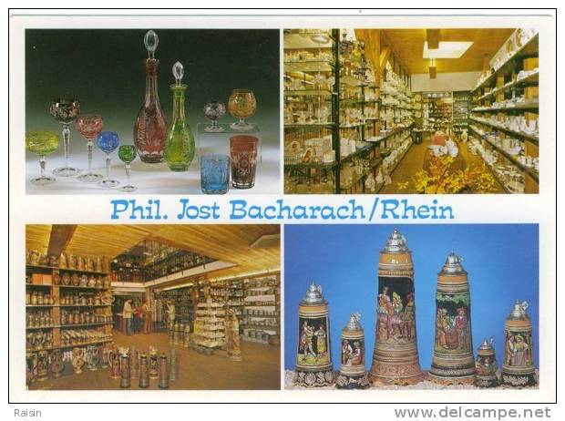 Allemagne Bacharach/Rhein  Magasin Cristallerie Chopes Verres Peints Gravés Vaisselle..  Phil.Jost  CPSM Non Circulé TBE - Bacharach