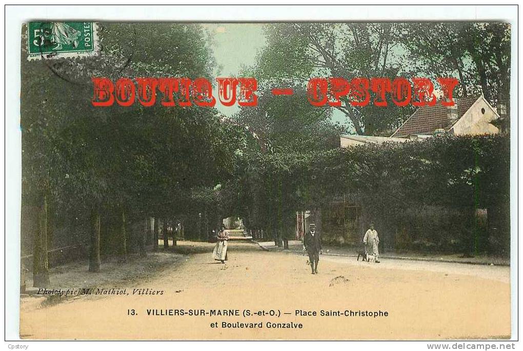 94 - VILLIERS Sur MARNE - Place Saint Christophe Et Boulevard Gonzalve -  - Dos Scané - Villiers Sur Marne