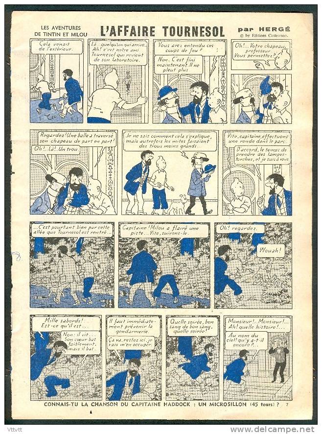 Page TINTIN "L'AFFAIRE TOURNESOL", Issue D'une Revue D'époque (1961) Bon état... - Tintin