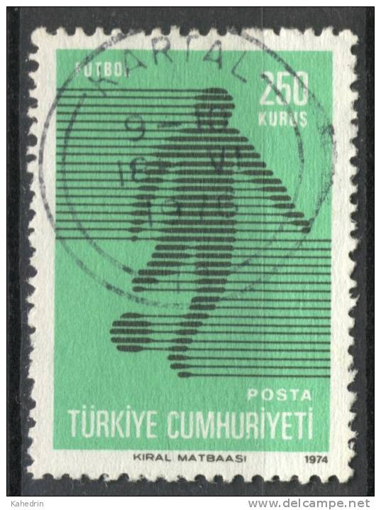 Turkey/Turquie/Türkei 1974, Football - Soccer (o), Used, Fine Cancel - Gebraucht
