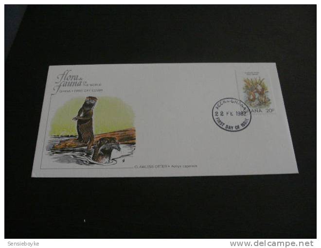 A490-  FDC - Collection -flora And Fauna Of The World -national Audubon Society-  Ghana-Clawless Otter-1982 - Roditori