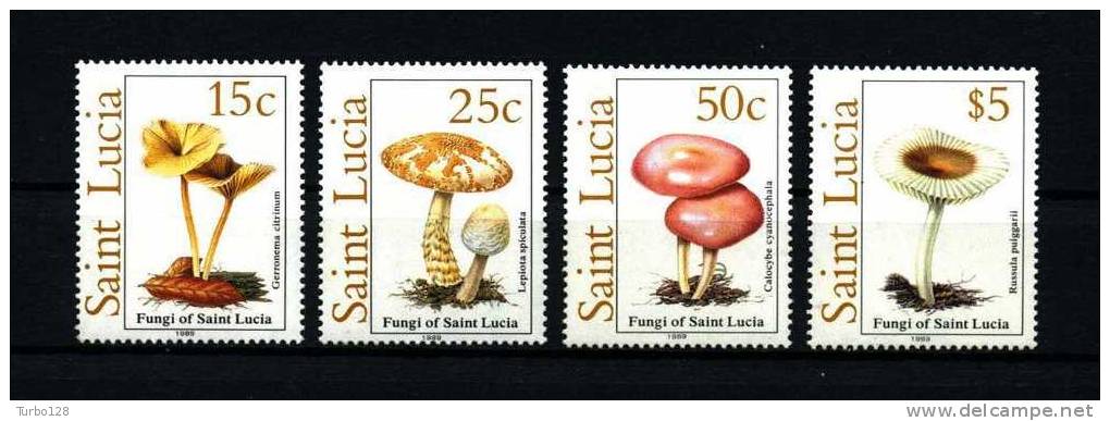 SAINTE-LUCIE  1989 Poste N° 924C/924F ** Neufs Ier Choix. Sup.  (Champignons, Mushrooms) - St.Lucia (1979-...)